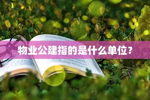 物业公建指的是什么单位？