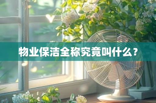 物业保洁全称究竟叫什么？