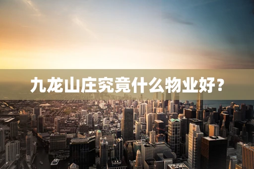 九龙山庄究竟什么物业好？