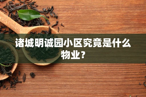 诸城明诚园小区究竟是什么物业？