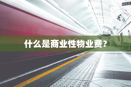 什么是商业性物业费？