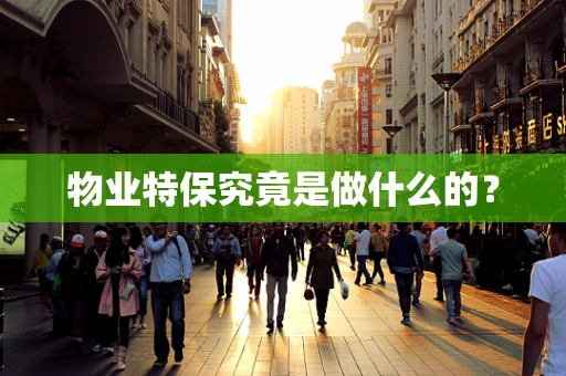 物业特保究竟是做什么的？
