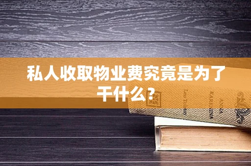 私人收取物业费究竟是为了干什么？