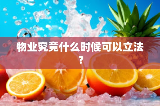 物业究竟什么时候可以立法？