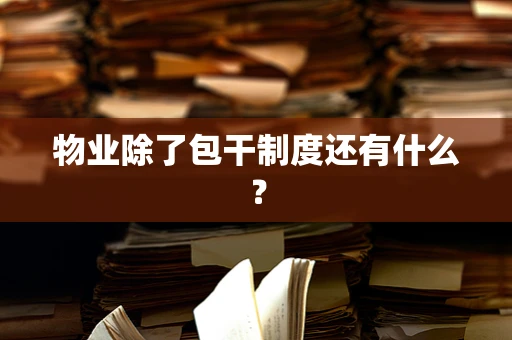 物业除了包干制度还有什么？