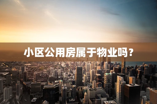 小区公用房属于物业吗？