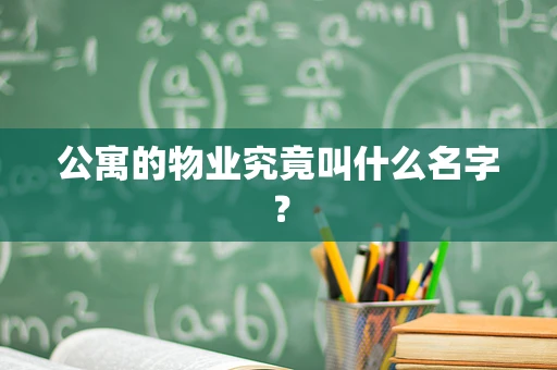 公寓的物业究竟叫什么名字？