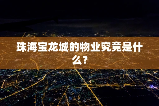 珠海宝龙城的物业究竟是什么？