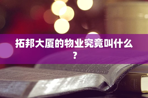 拓邦大厦的物业究竟叫什么？