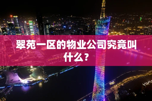 翠苑一区的物业公司究竟叫什么？