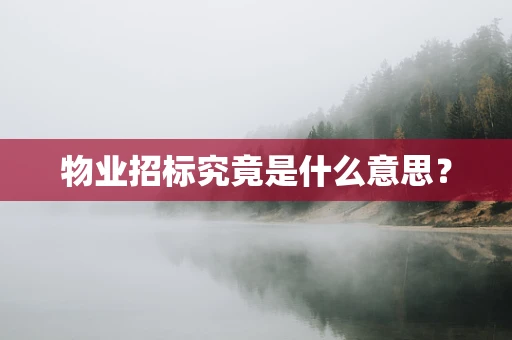 物业招标究竟是什么意思？