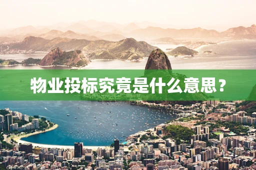 物业投标究竟是什么意思？