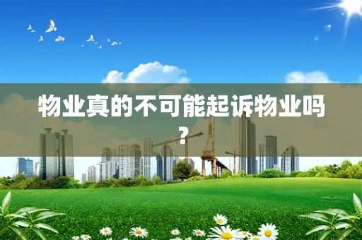 物业真的不可能起诉物业吗？