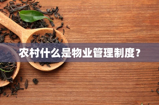 农村什么是物业管理制度？