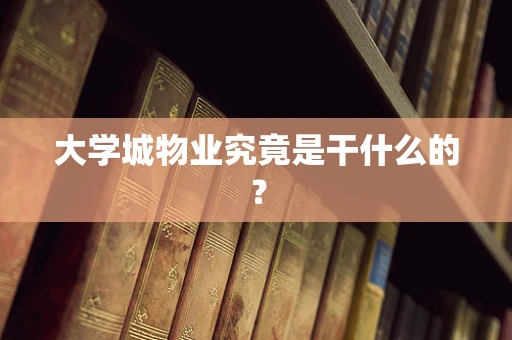 大学城物业究竟是干什么的？