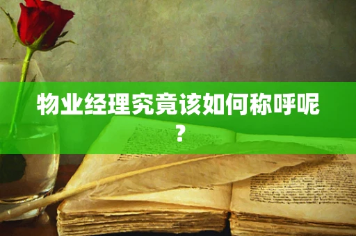 物业经理究竟该如何称呼呢？