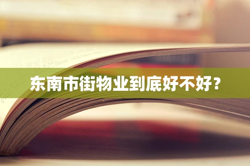 东南市街物业到底好不好？