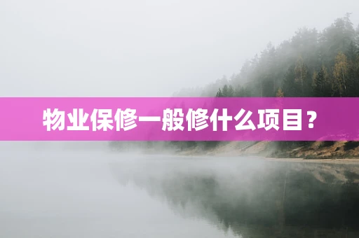 物业保修一般修什么项目？