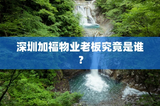 深圳加福物业老板究竟是谁？