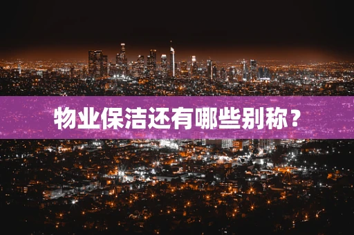 物业保洁还有哪些别称？
