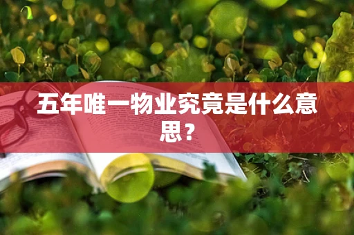 五年唯一物业究竟是什么意思？