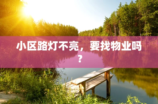 小区路灯不亮，要找物业吗？