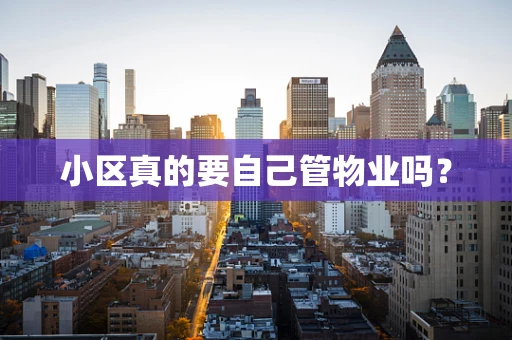 小区真的要自己管物业吗？