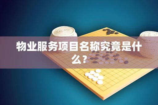 物业服务项目名称究竟是什么？