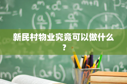新民村物业究竟可以做什么？